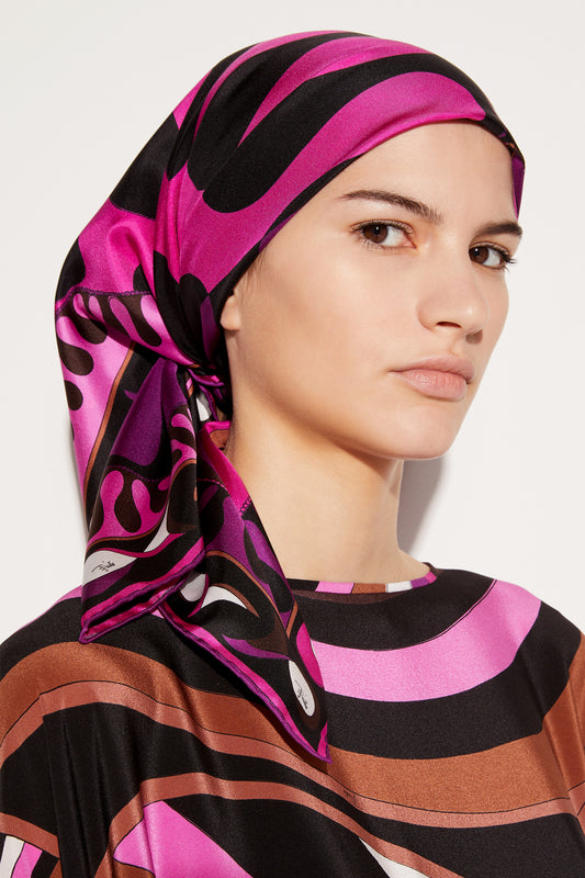 Iride And Leocorno-Print Large Silk-Twill Carré View 2 - Pucci