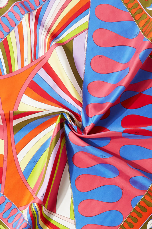 Iride And Leocorno-Print Large Silk-Twill Carré View 3 - Pucci