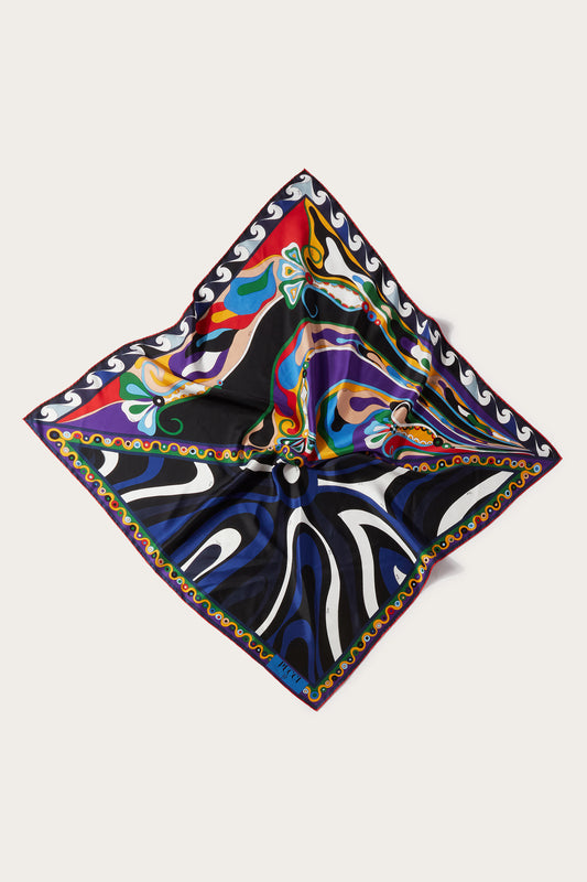Marmo And Orchidee-Print Large Silk-Twill Carré View 1 - Pucci