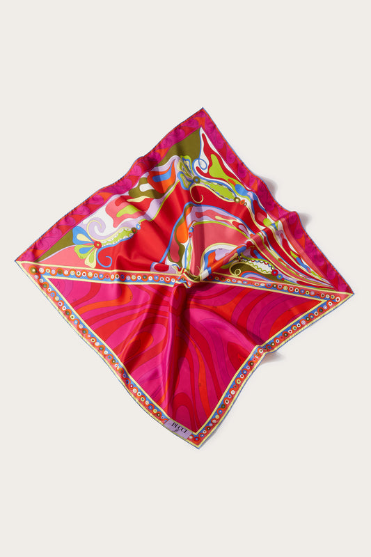 Marmo And Orchidee-Print Large Silk-Twill Carré View 1 - Pucci