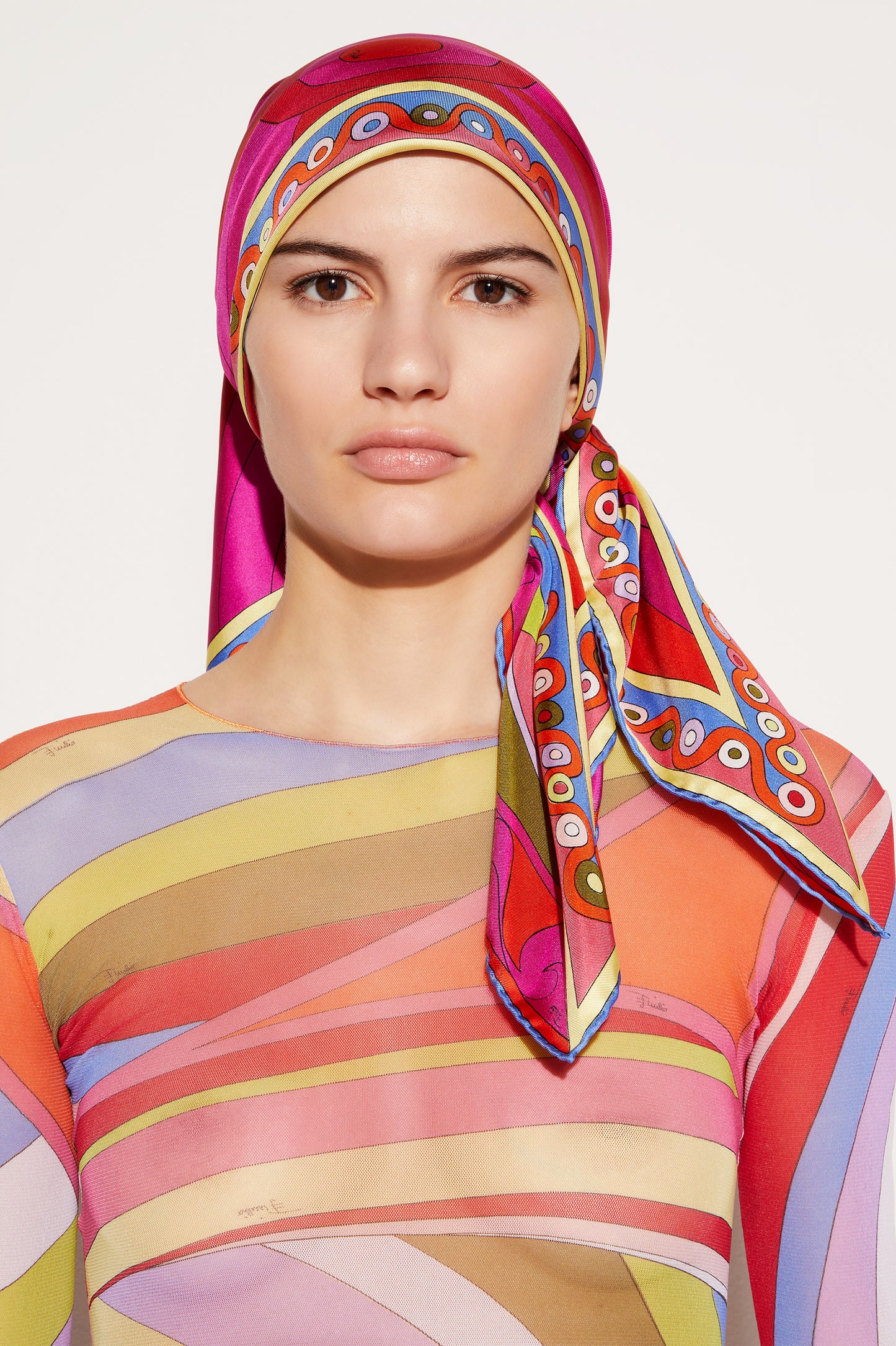 Marmo And Orchidee-Print Large Silk-Twill Carré View 2 - Pucci