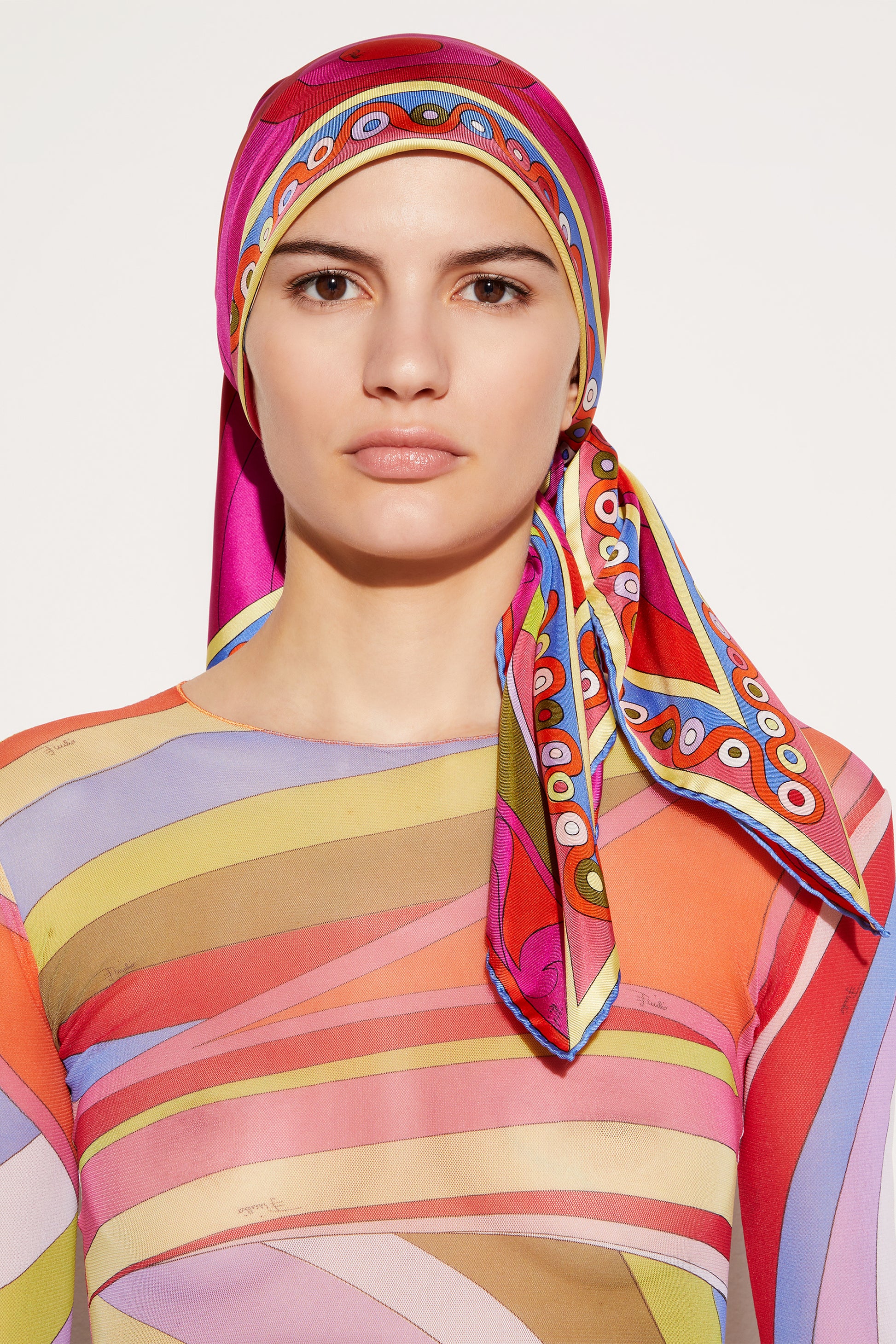 Marmo And Orchidee-Print Large Silk-Twill Carré View 2 - Pucci
