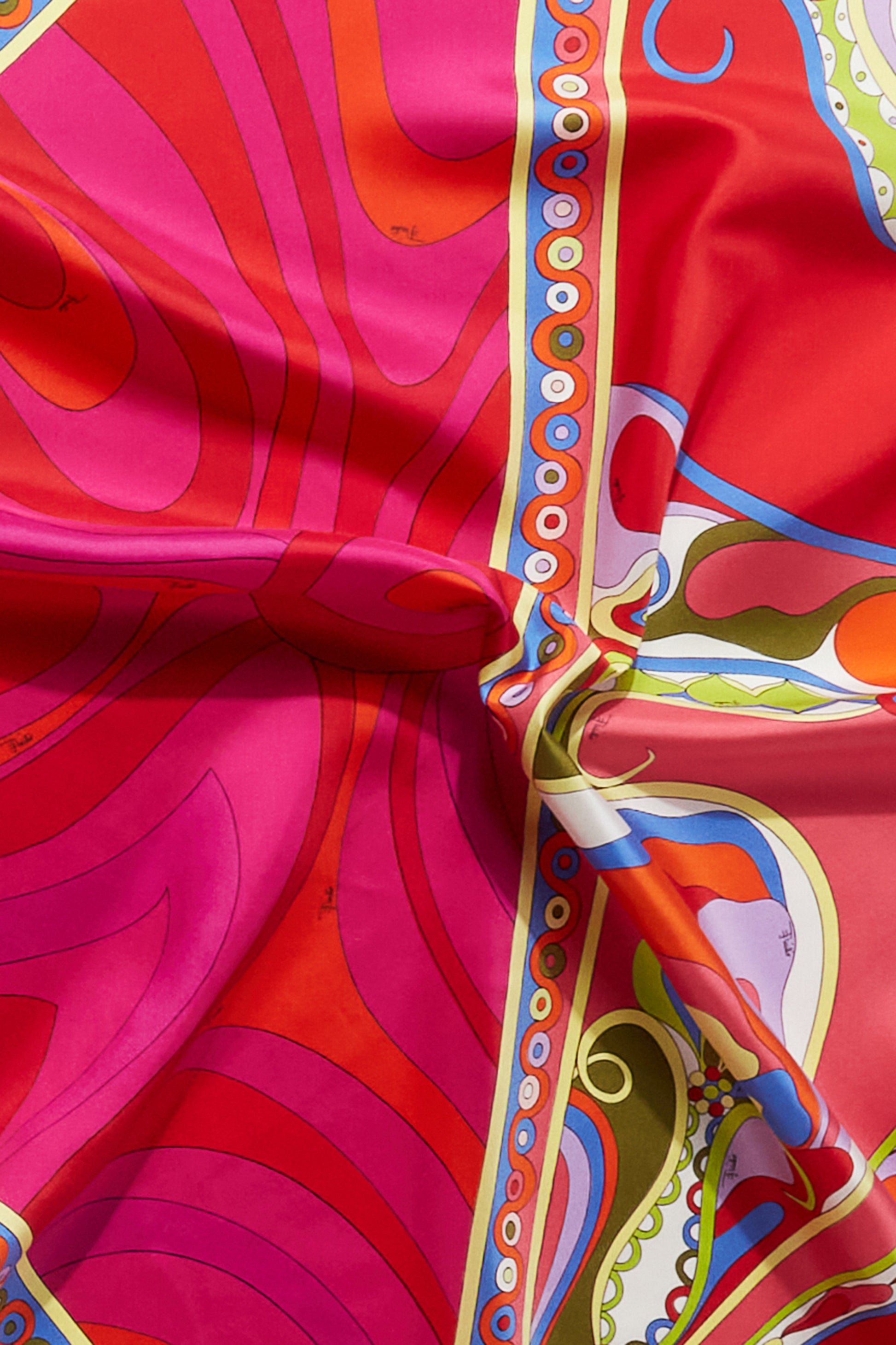 Marmo And Orchidee-Print Large Silk-Twill Carré View 3 - Pucci