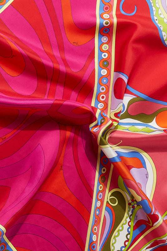 Marmo And Orchidee-Print Large Silk-Twill Carré View 3 - Pucci