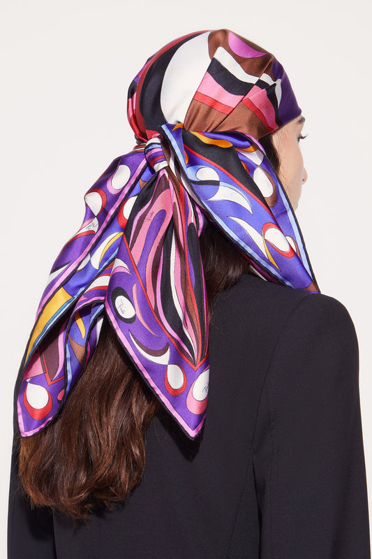 Orchidee-Print Large Silk-Twill Carré View 2 - Pucci