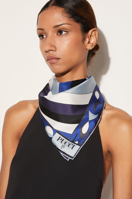Iride-Print Small Silk-Twill Carré View 2 - Pucci