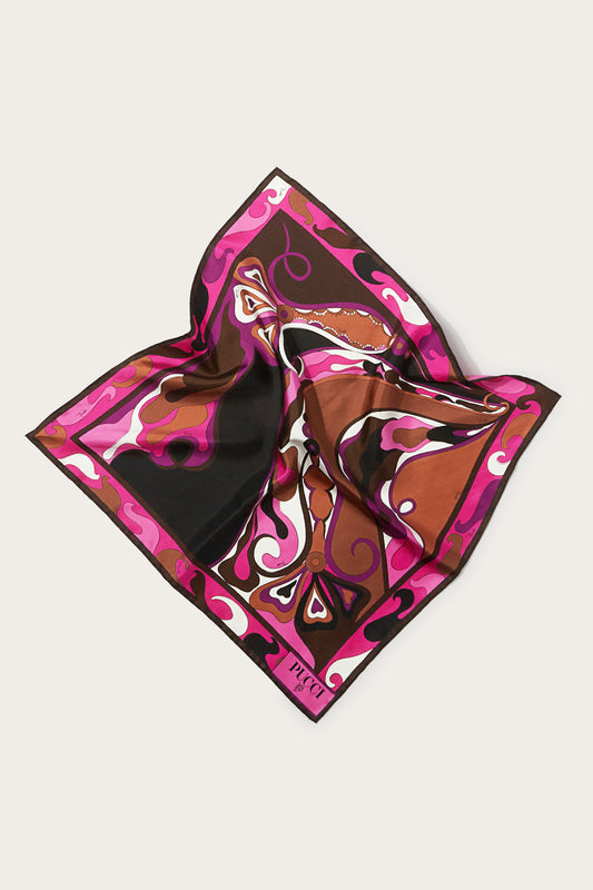 Orchidee-Print Small Silk-Twill Carré View 1 - Pucci