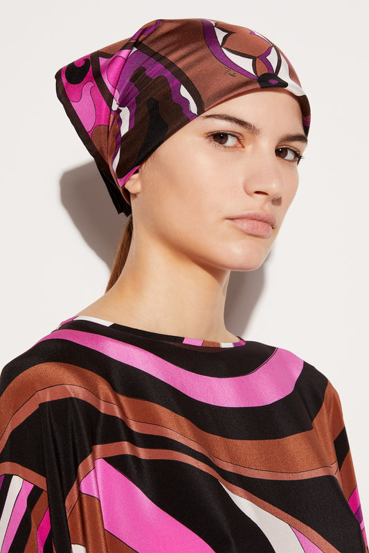 Orchidee-Print Small Silk-Twill Carré View 2 - Pucci