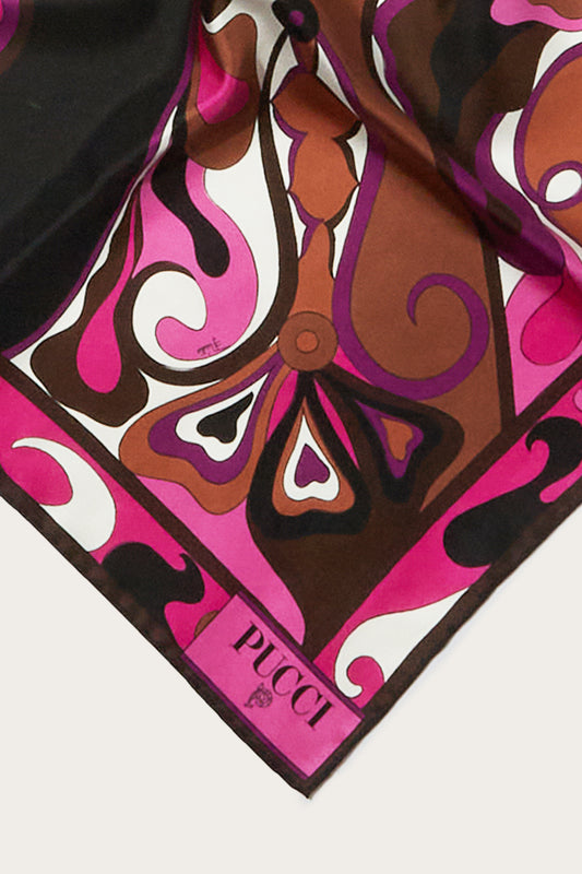 Orchidee-Print Small Silk-Twill Carré View 3 - Pucci