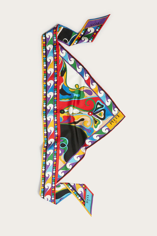 Orchidee-Print Silk-Twill Scarf View 1 - Pucci