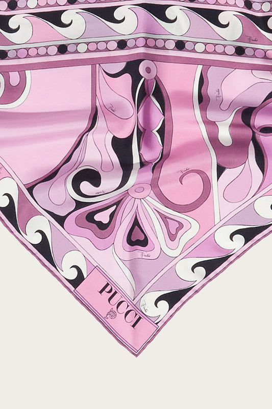 Orchidee-Print Silk-Twill Scarf View 3 - Pucci