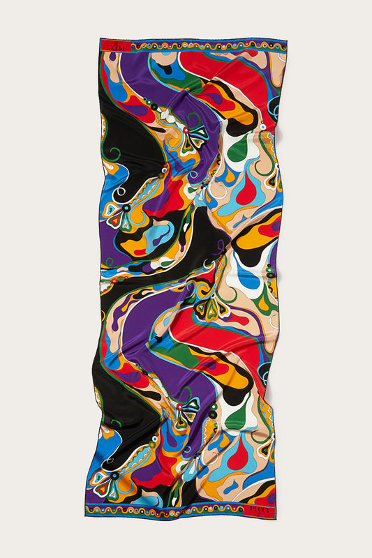 Orchidee-Print Silk Stole View 1 - Pucci