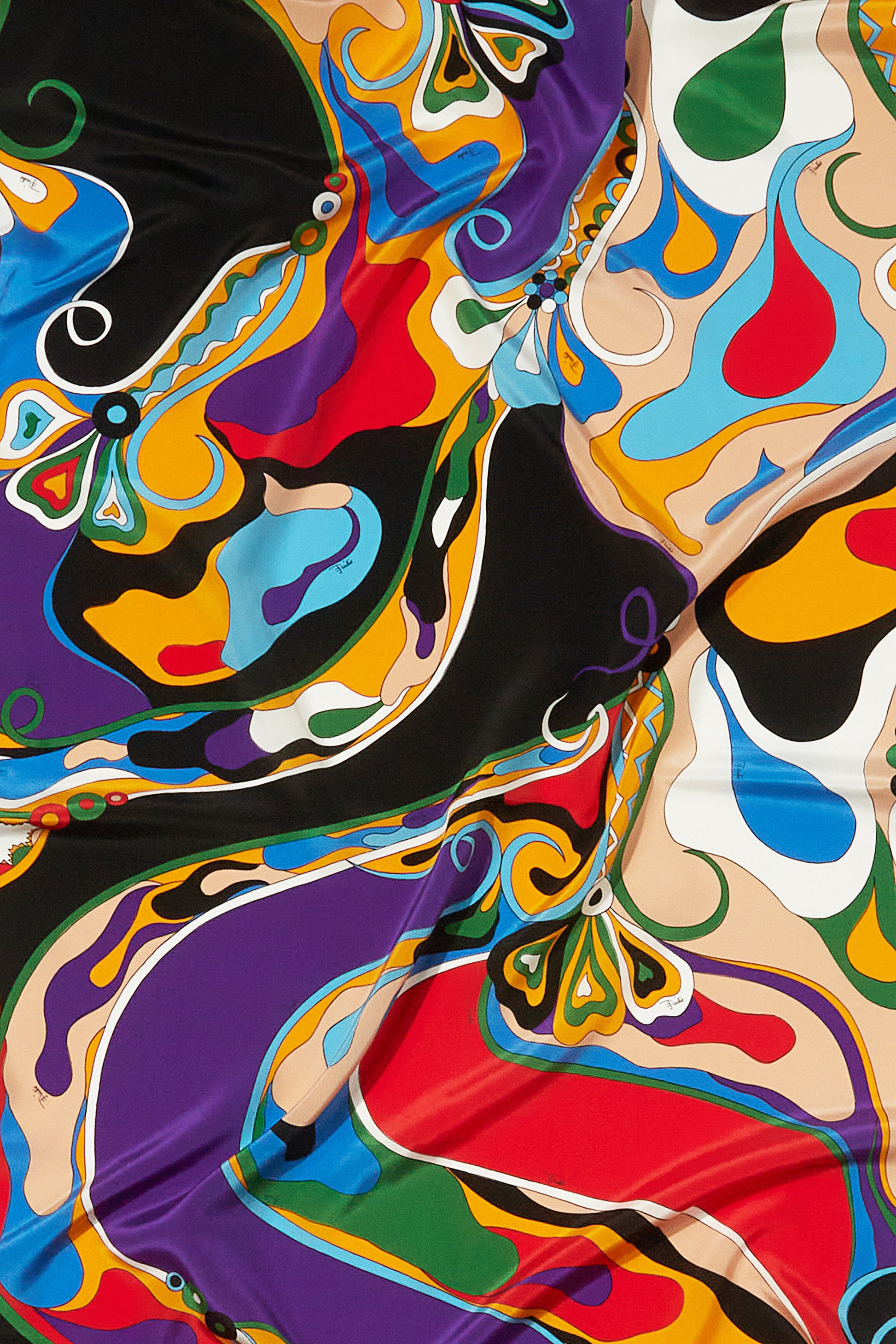 Orchidee-Print Silk Stole View 2 - Pucci
