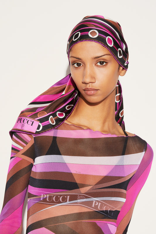 Vivara-Print Silk-Twill Losange View 2 - Pucci