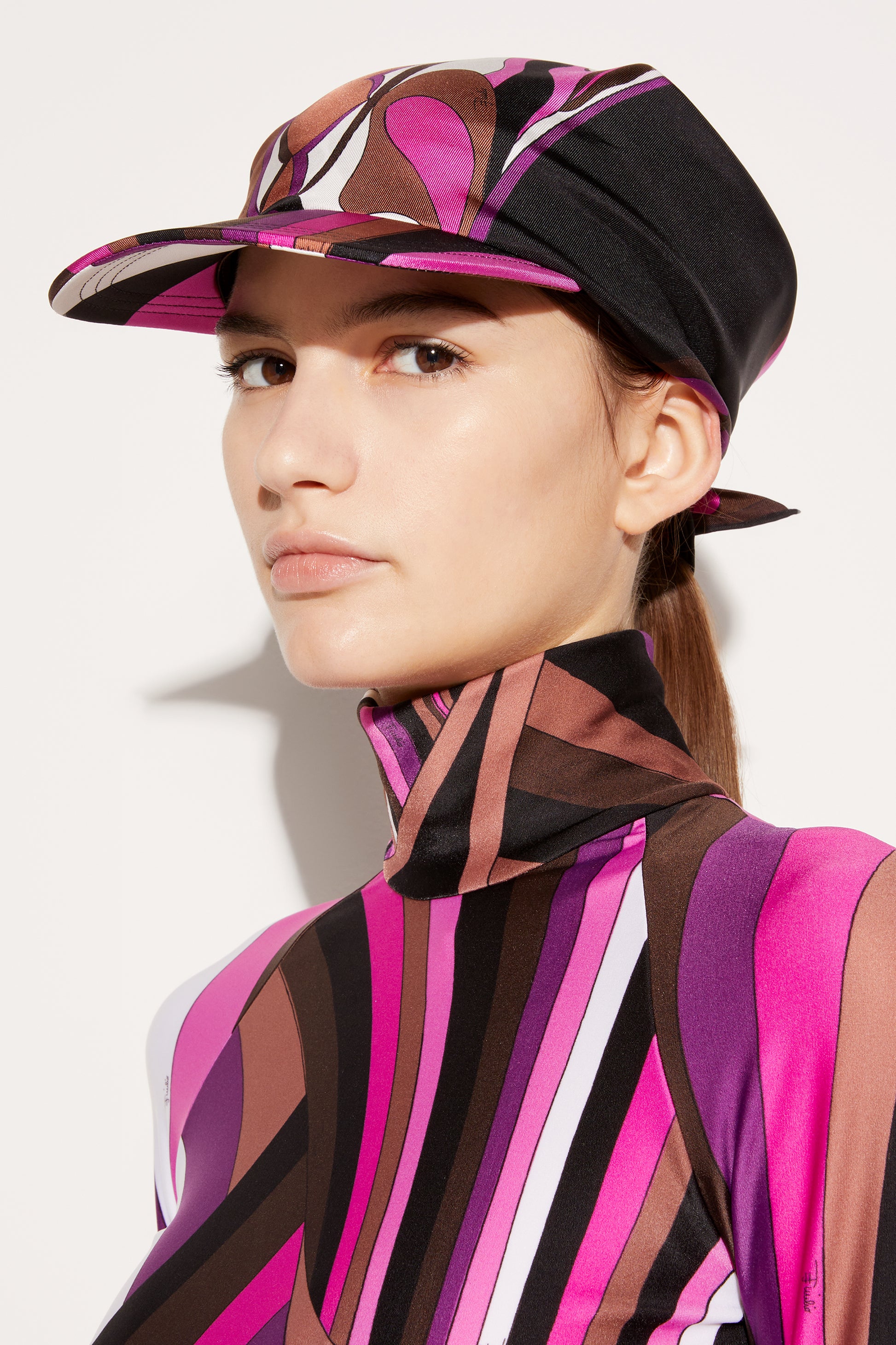 Orchidee-Print Silk-Twill Cap View 2 - Pucci