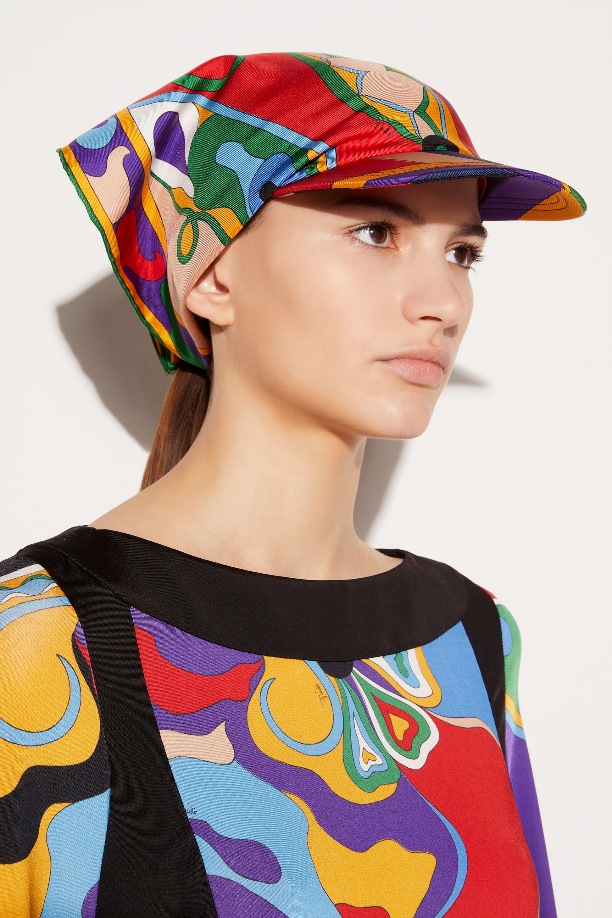 Orchidee-Print Silk-Twill Cap View 2 - Pucci