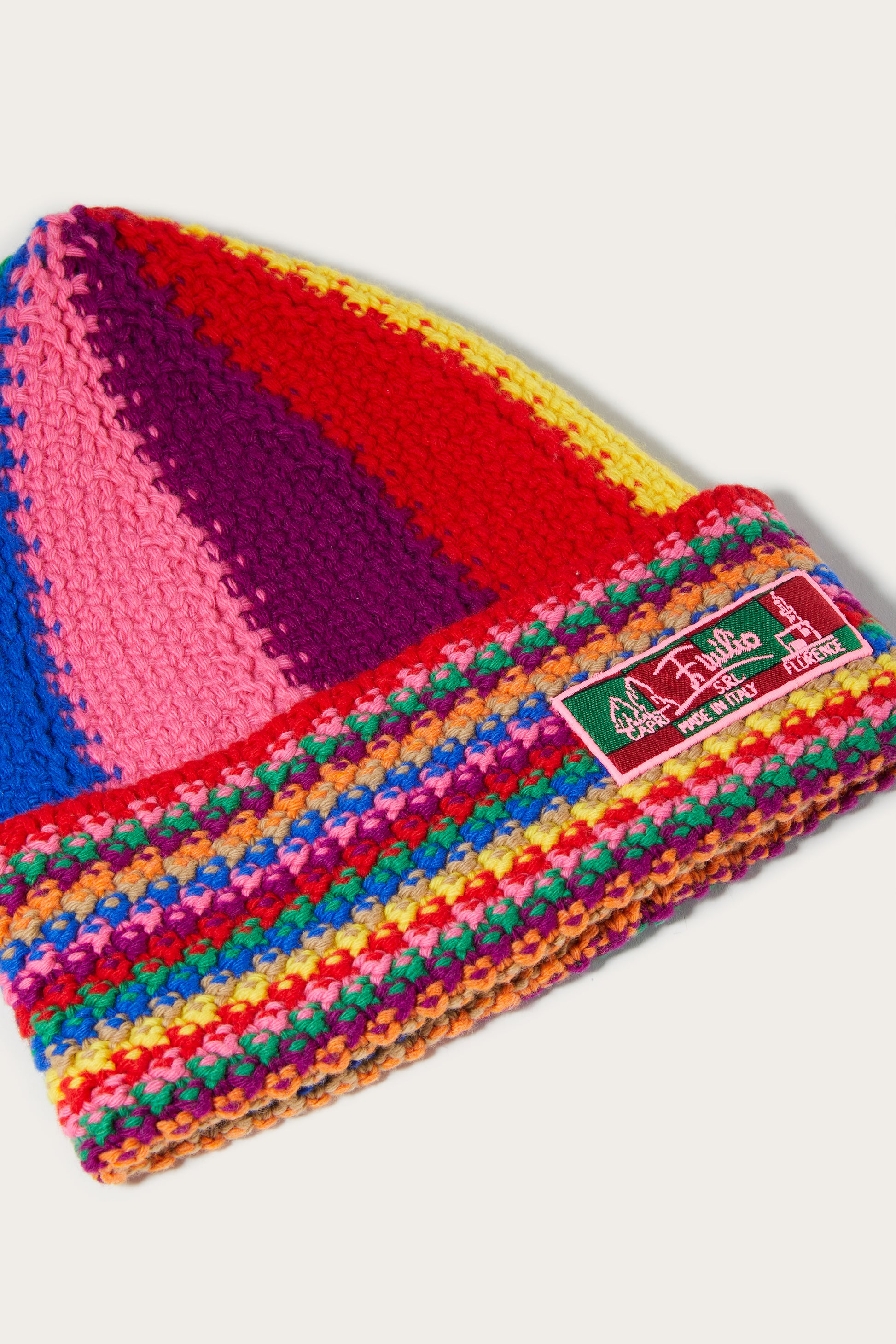 Colourblock Wool Beanie Hat View 3 - Pucci