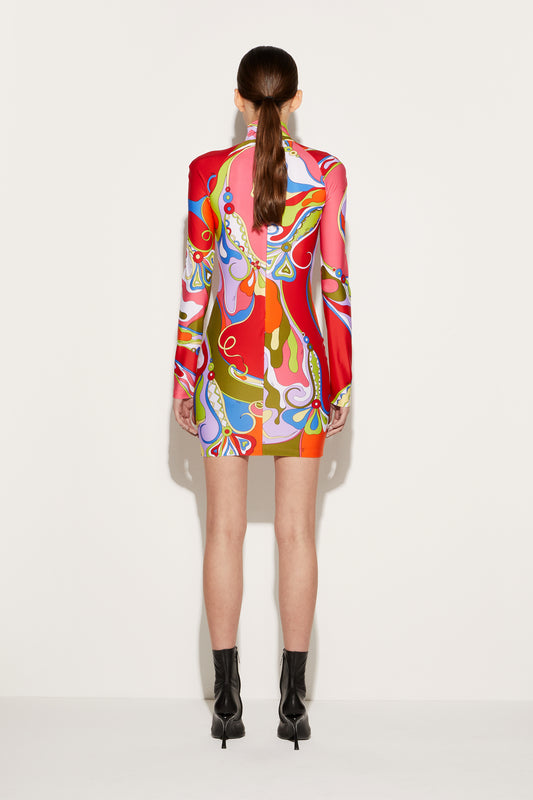 Orchidee-Print Mini Dress View 4 - Pucci