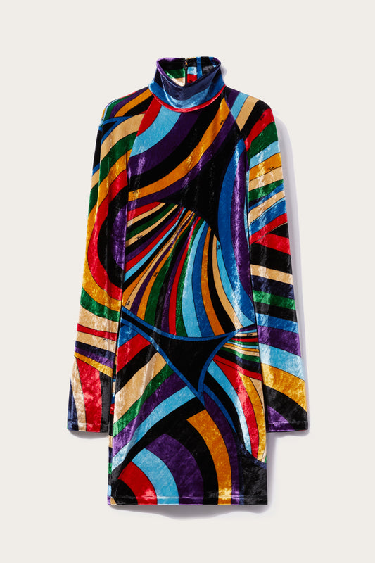 Iride-Print Velvet Mini Dress View 1 - Pucci
