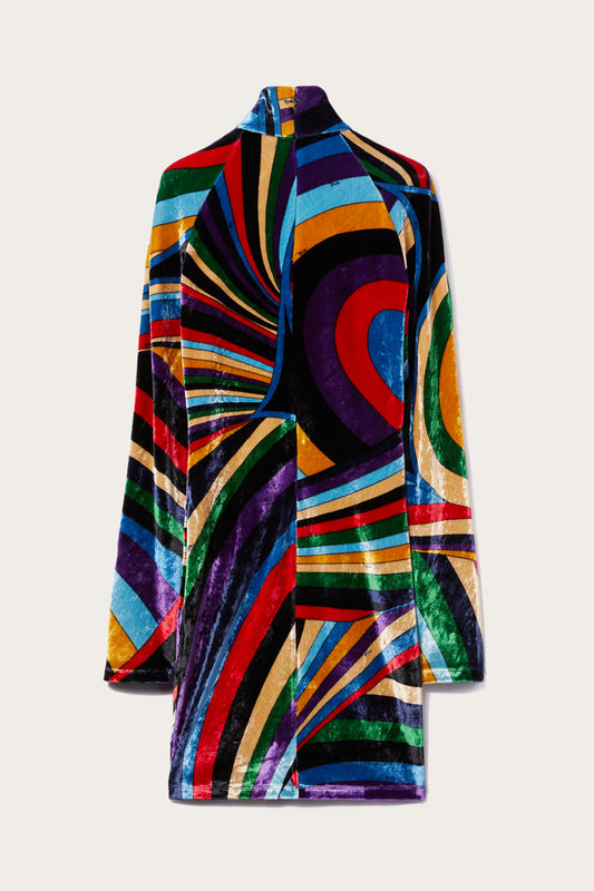 Iride-Print Velvet Mini Dress View 2 - Pucci