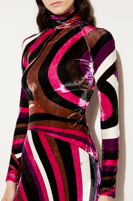 Iride-Print Velvet Dress View 4 - Pucci