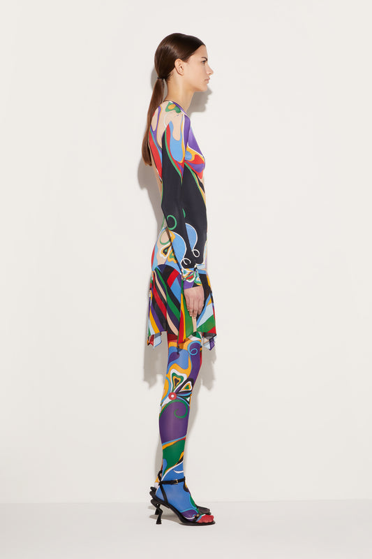 Orchidee-Print Mini Dress View 3 - Pucci