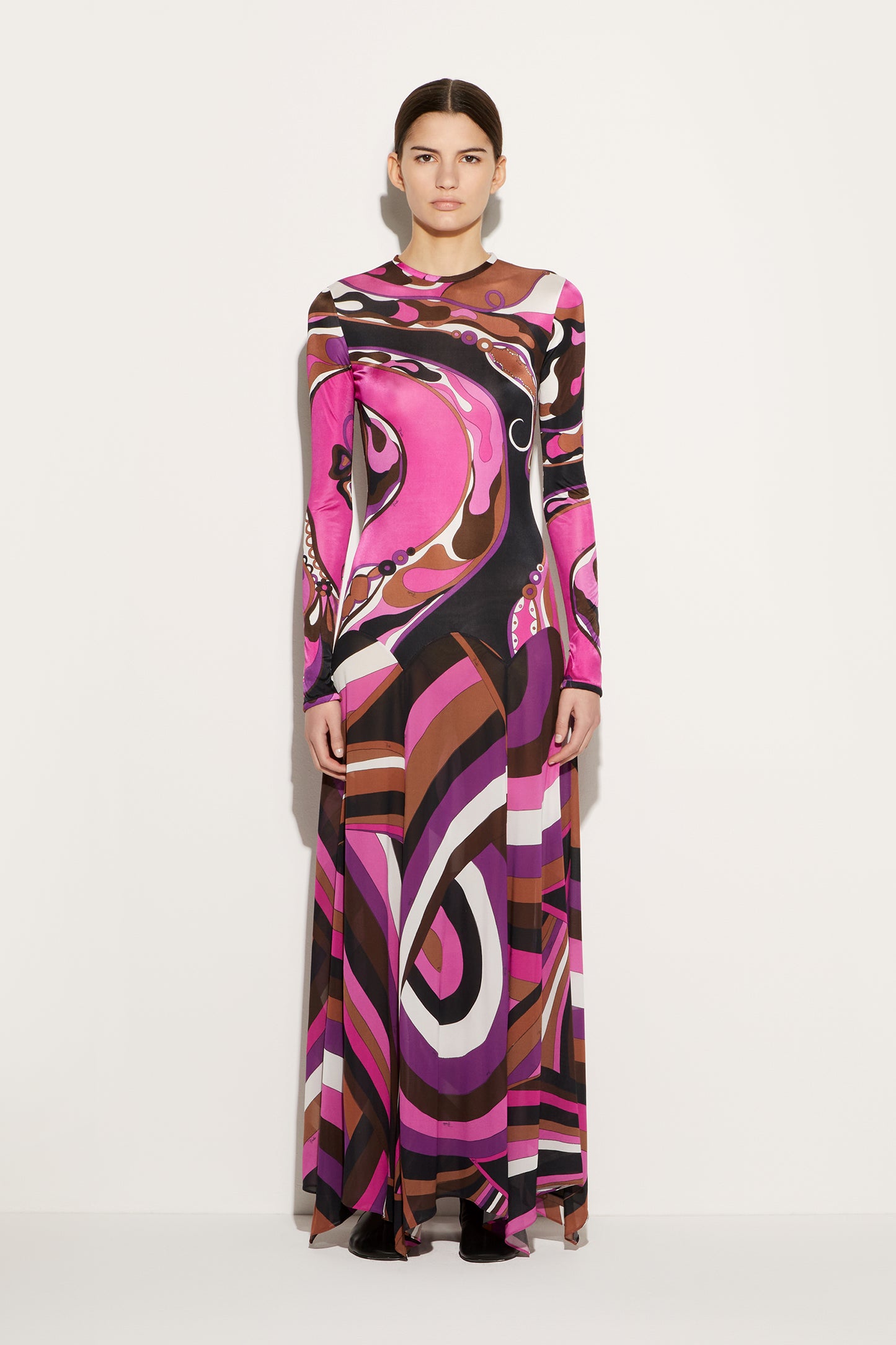 Orchidee and Iride-Print Long Dress View 2 - Pucci