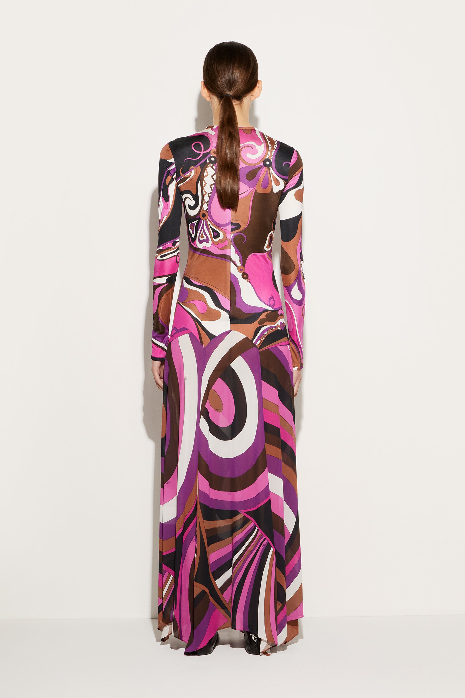 Orchidee and Iride-Print Long Dress View 4 - Pucci