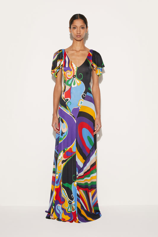 Orchidee And Iride-Print Dress View 2 - Pucci
