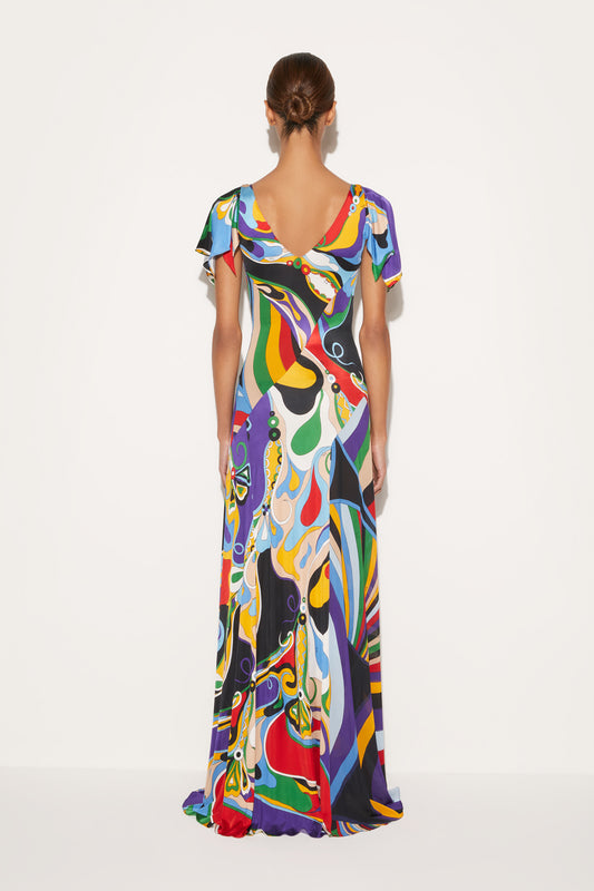 Orchidee And Iride-Print Dress View 4 - Pucci