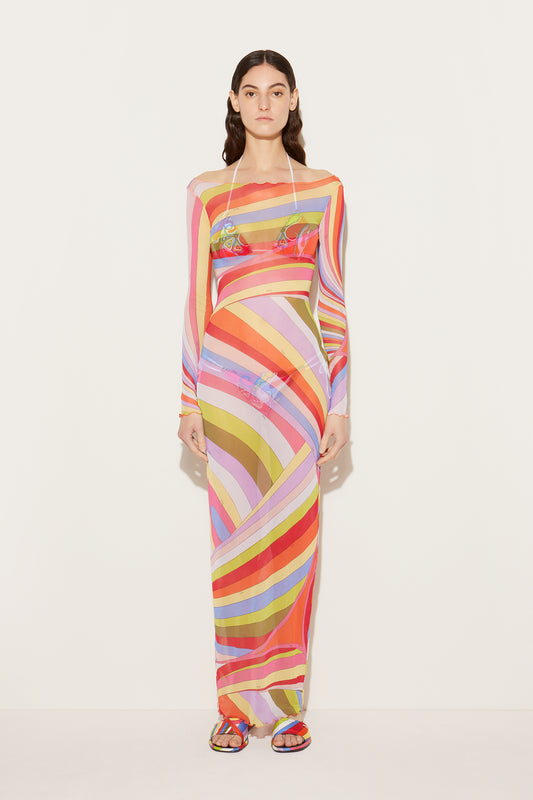Iride-Print Tulle Dress View 2 - Pucci