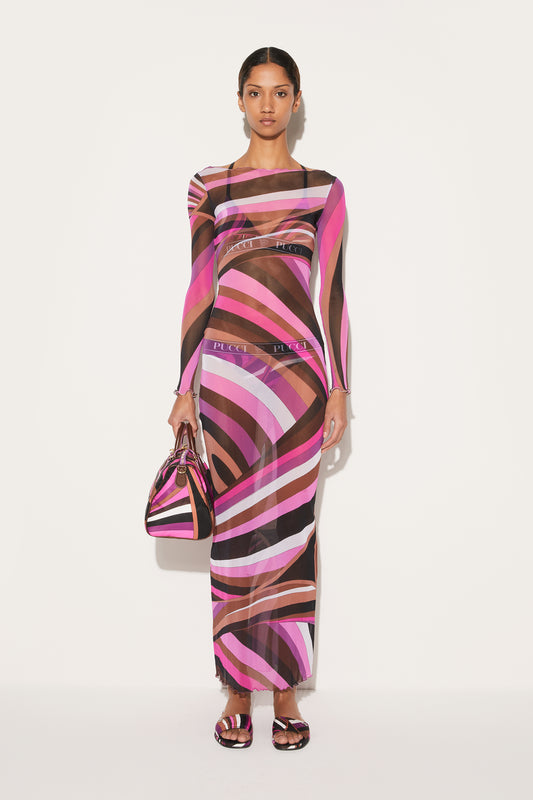 Iride-Print Tulle Dress View 2 - Pucci