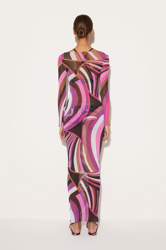 Iride-Print Tulle Dress View 4 - Pucci