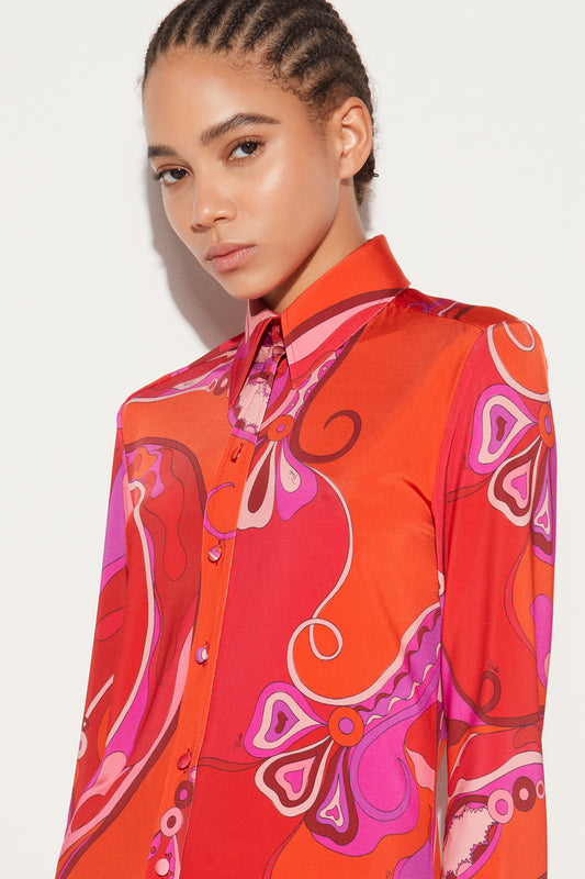Orchidee-Print Shirt View 5 - Pucci