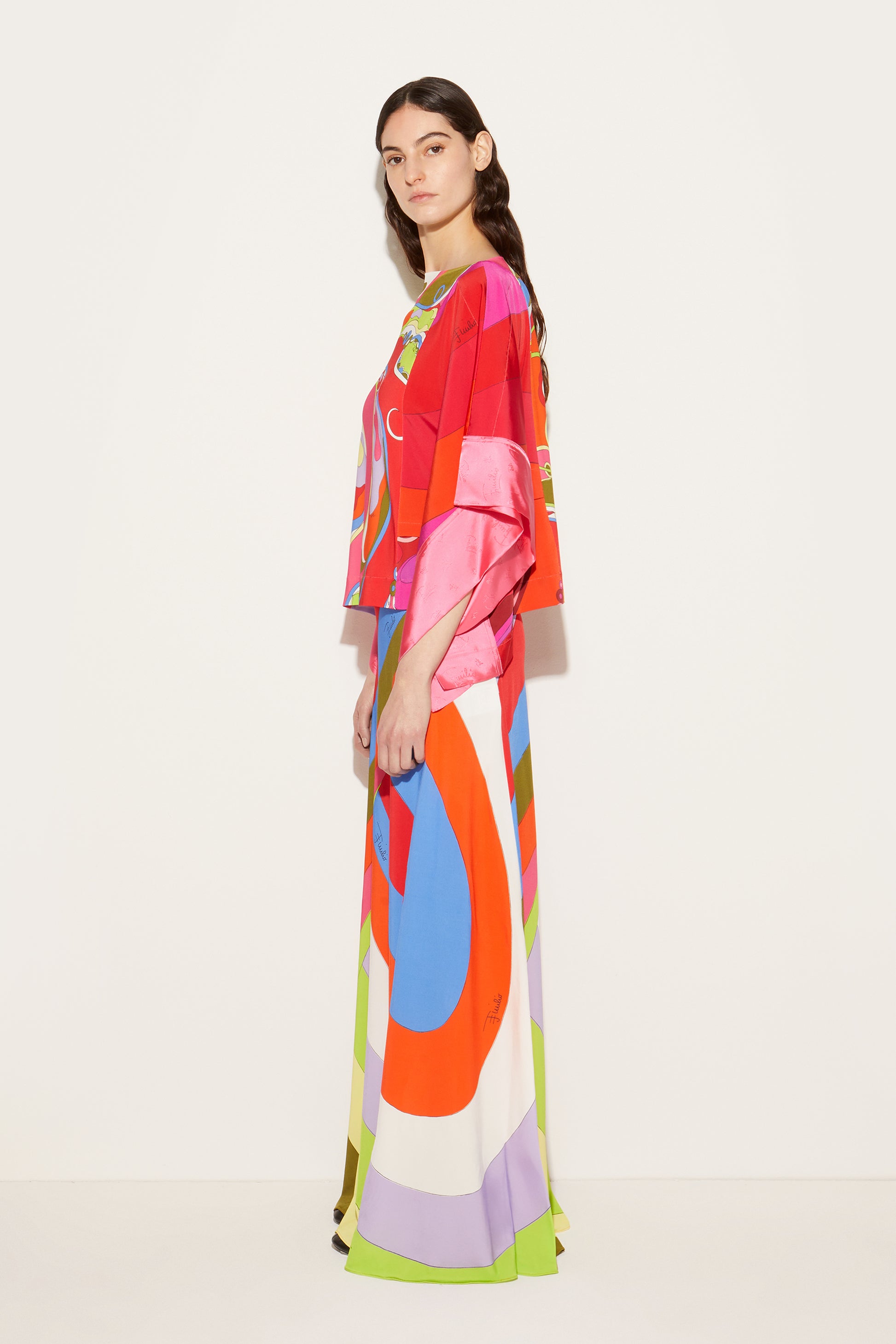 Orchidee-Print Kaftan Top View 3 - Pucci