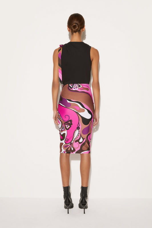 Orchidee-Print Pencil Skirt View 4 - Pucci