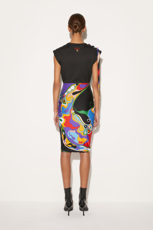 Orchidee-Print Pencil Skirt View 4 - Pucci