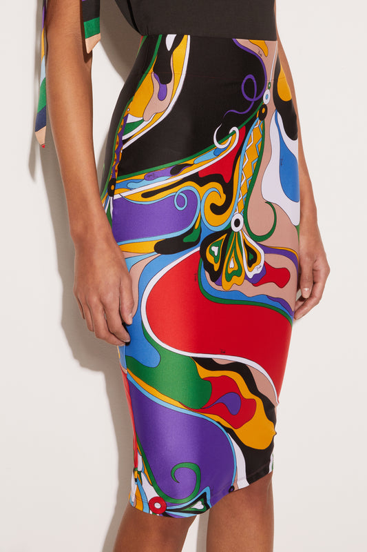 Orchidee-Print Pencil Skirt View 5 - Pucci