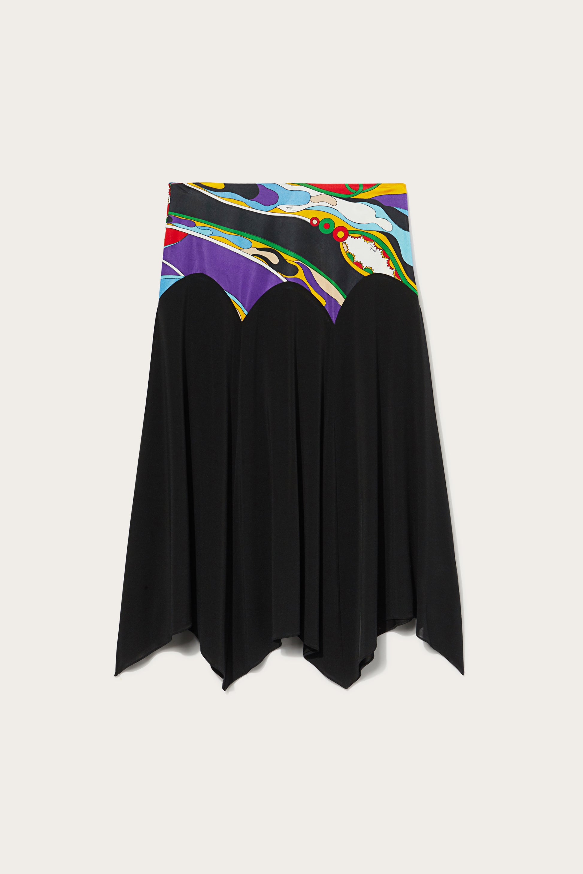 Black Skirt with Orchidee-Print Detail View 1 - Pucci