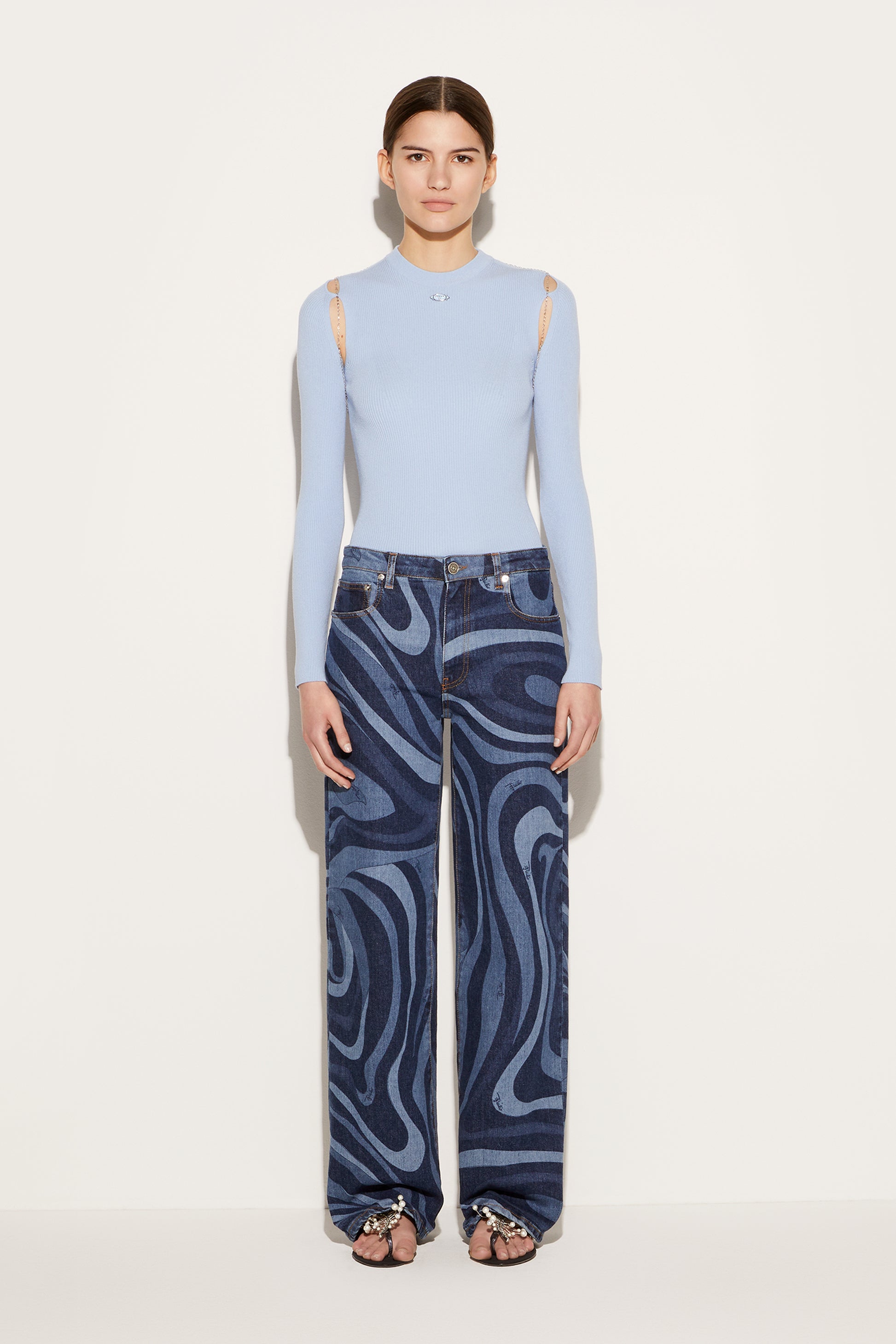 Chain-Embellished Sweater View 2 - Pucci