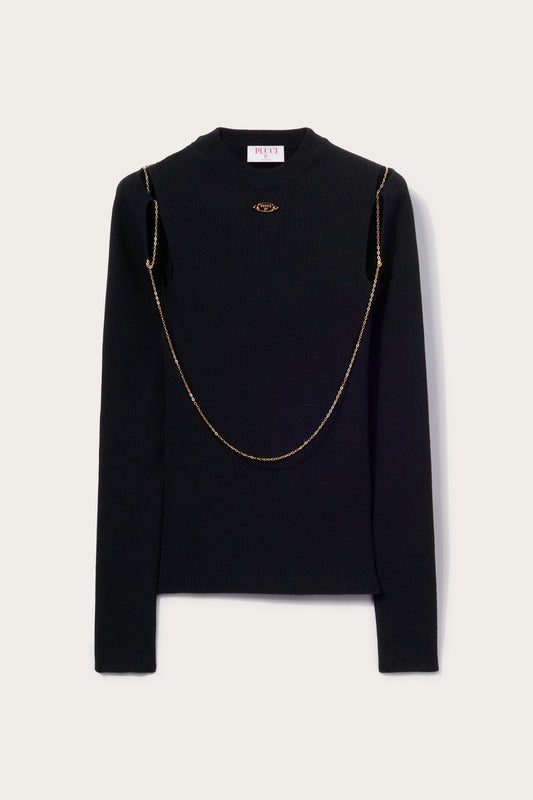 Chain-Embellished Sweater View 1 - Pucci