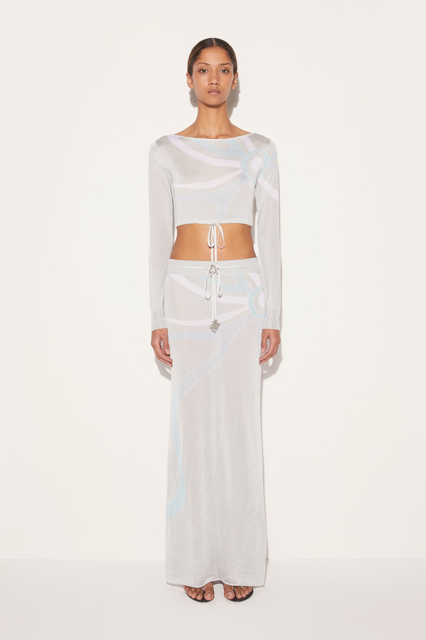 Marmo-Jacquard Crop Top View 2 - Pucci