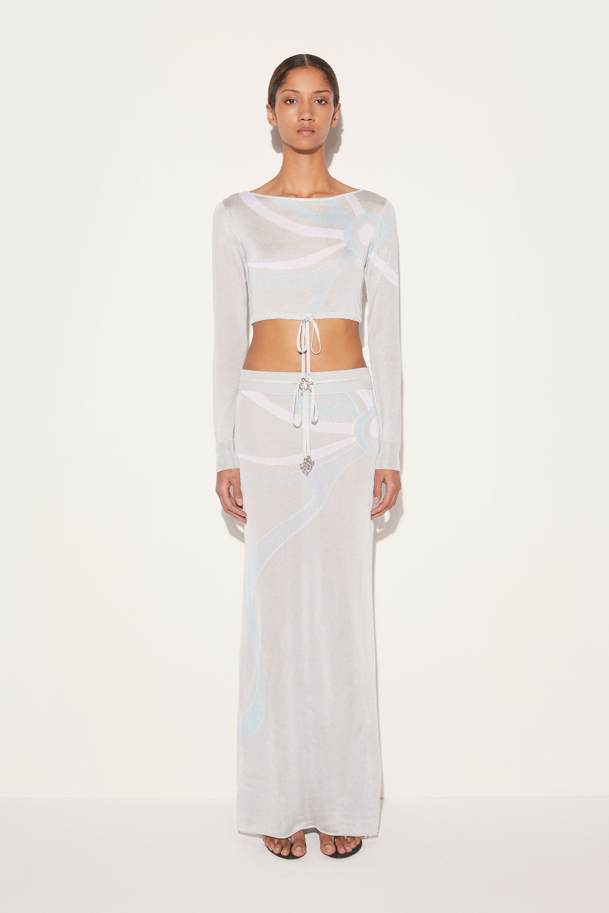Marmo-Jacquard Crop Top View 2 - Pucci