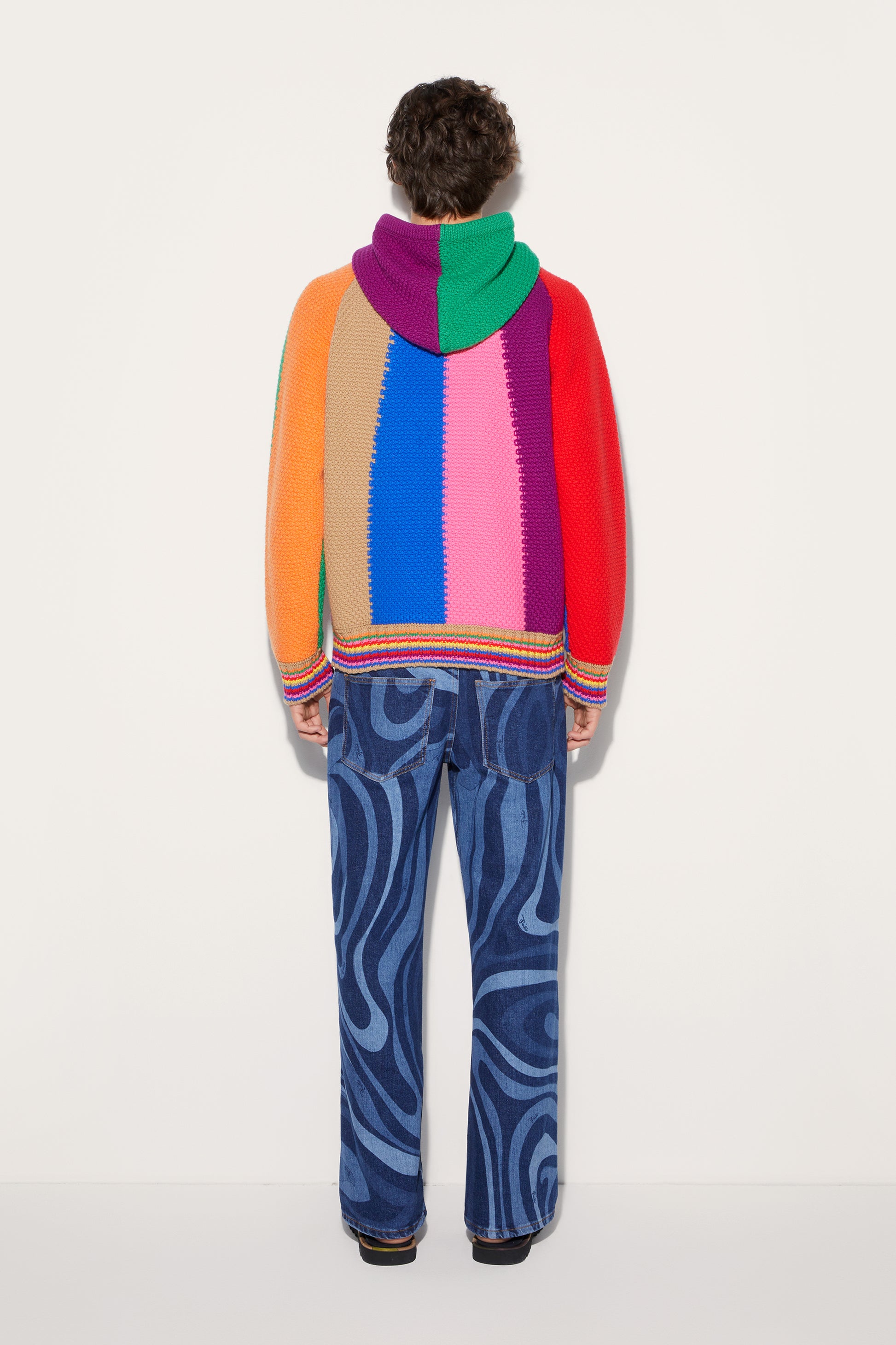 Colourblock Wool Hoodie View 4 - Pucci
