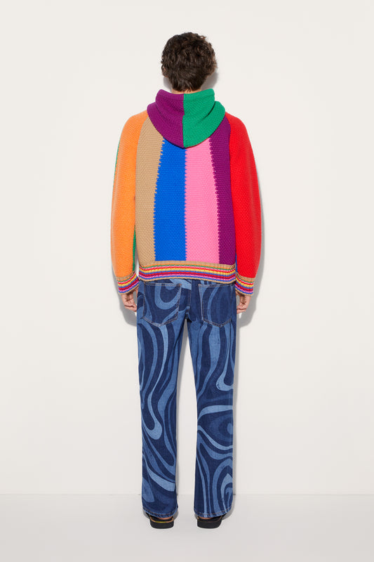 Colourblock Wool Hoodie View 4 - Pucci