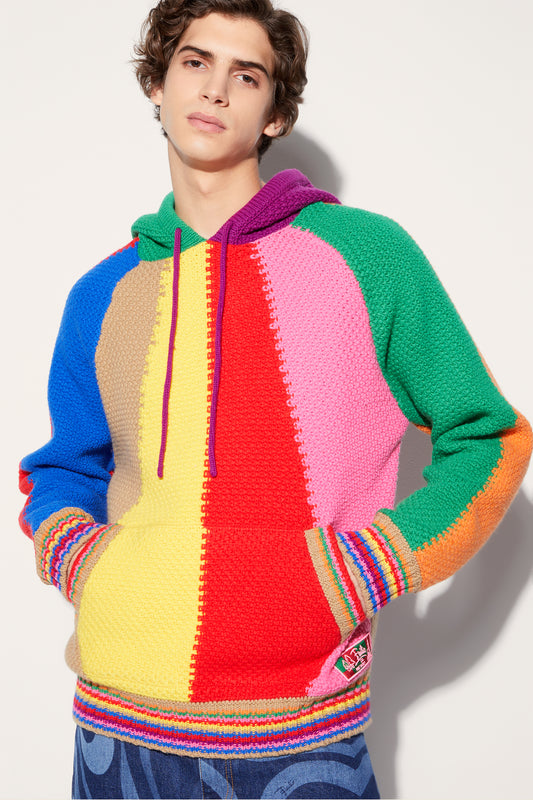 Colourblock Wool Hoodie View 5 - Pucci