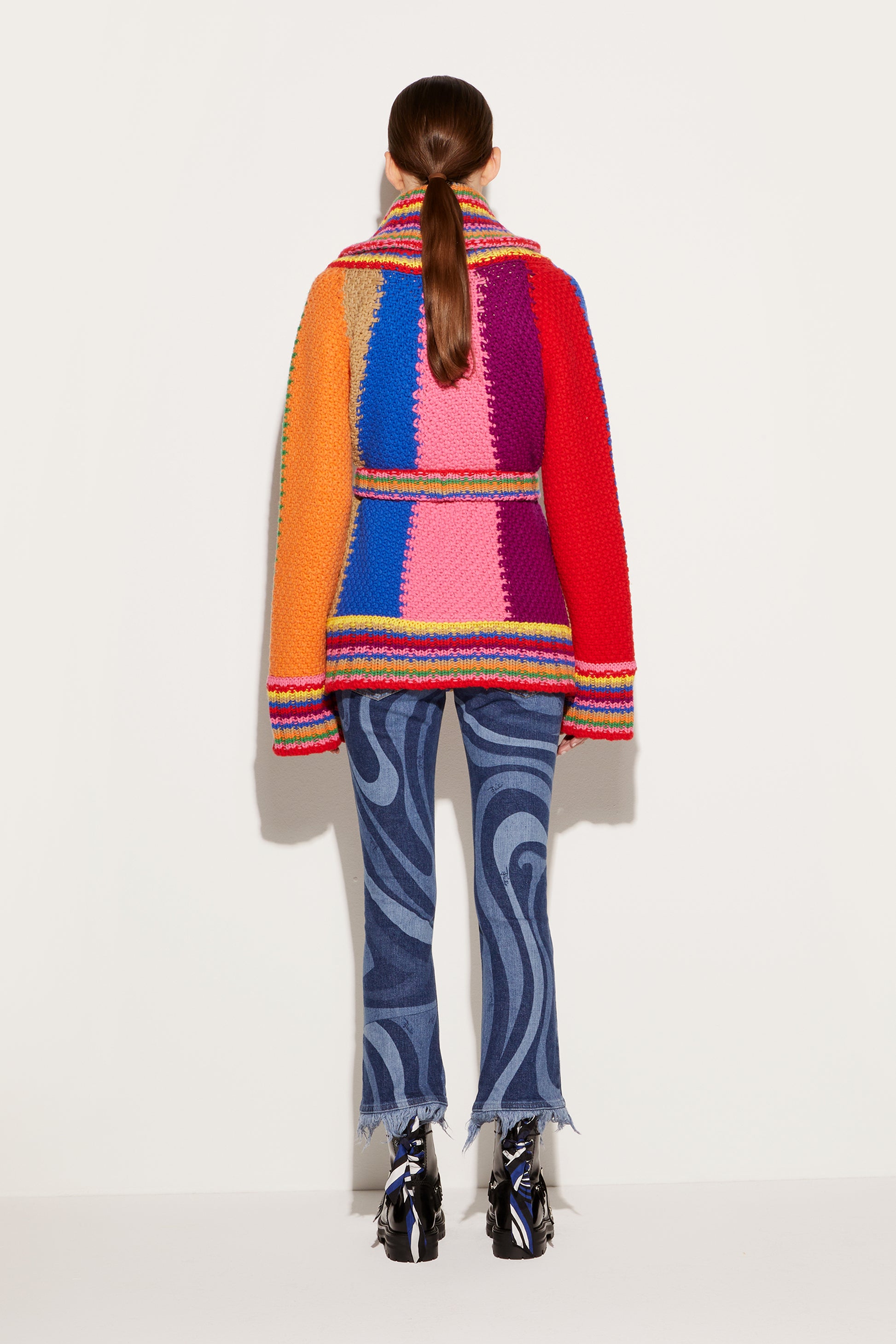 Colourblock Wool Cardigan View 4 - Pucci
