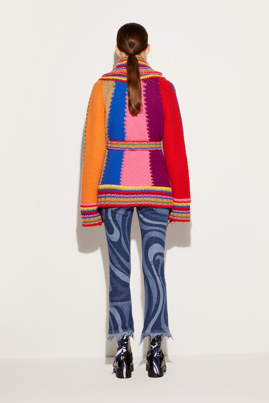 Colourblock Wool Cardigan View 4 - Pucci