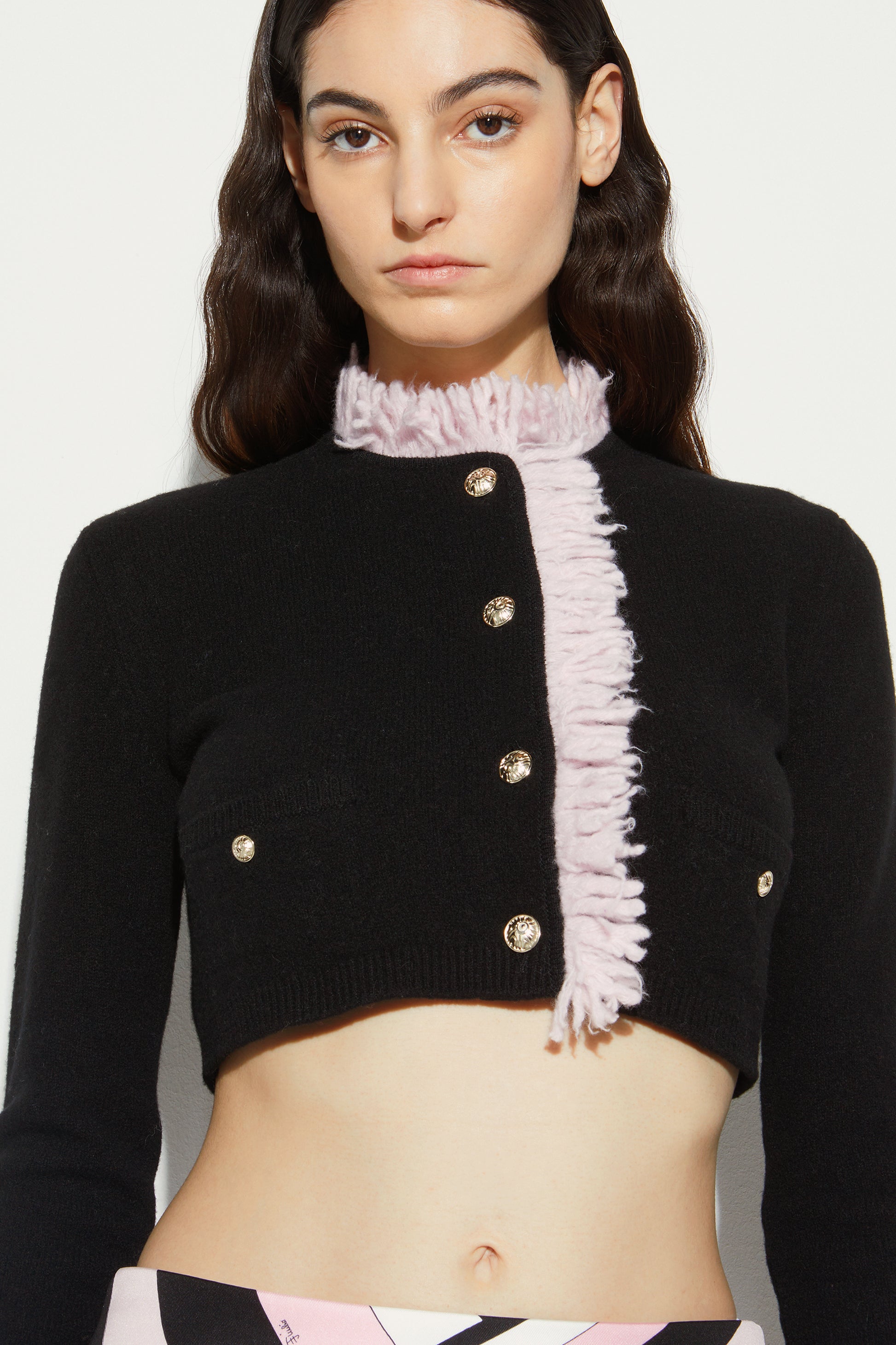 Fringed Cropped Cardigan View 5 - Pucci