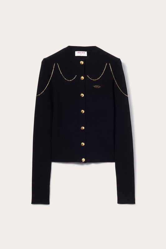 Chain-Embellished Cardigan View 1 - Pucci